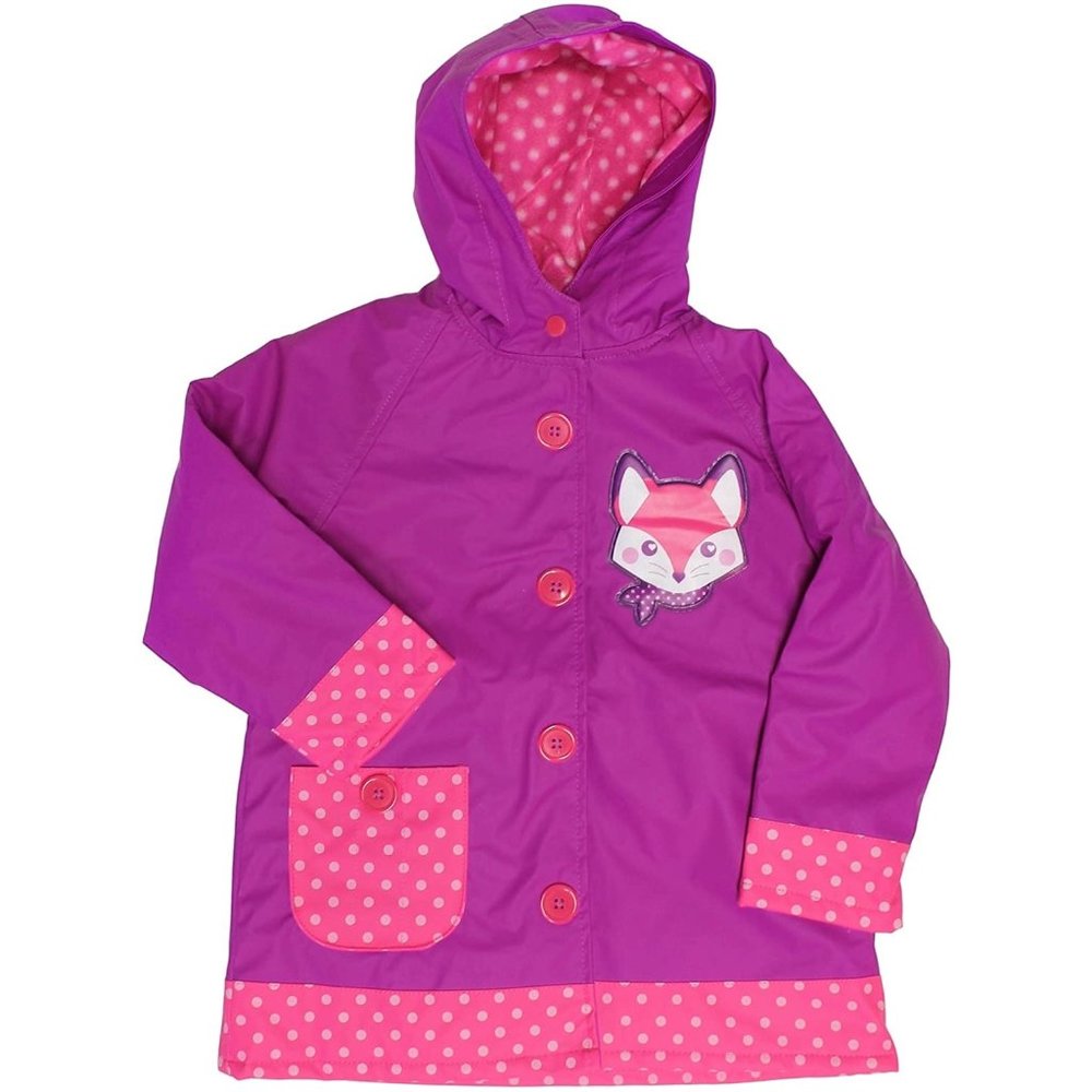 Western Chief Girls Rain Coat Fox Purple
